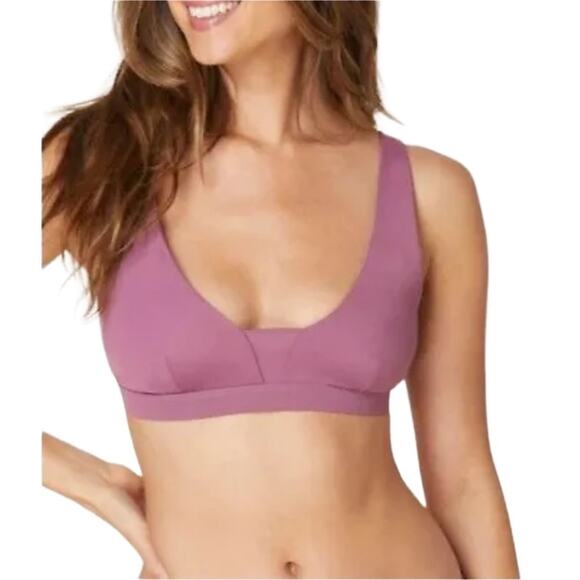 ANDIE Swim Top Women Sz M Purple Tahiti Eco Boho Feminine Retro Fairy Preppy NWT - Picture 1 of 11